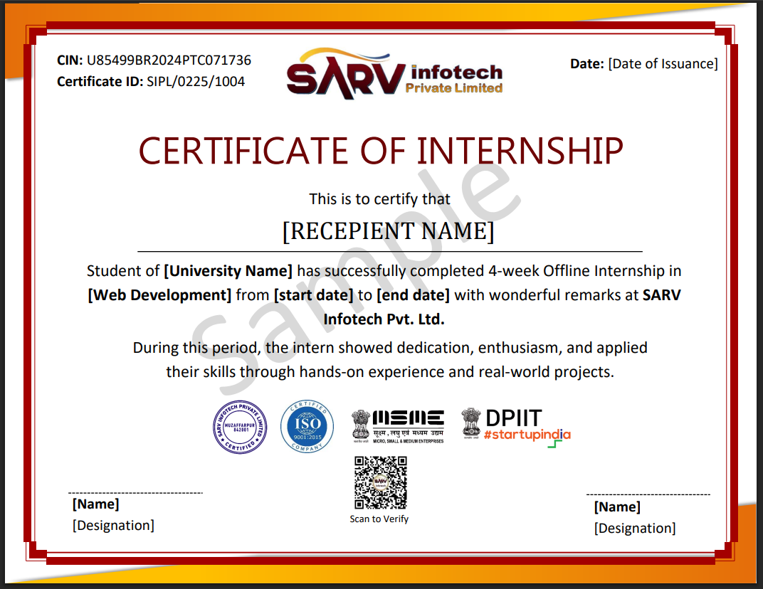 Certificate of Internship Offline