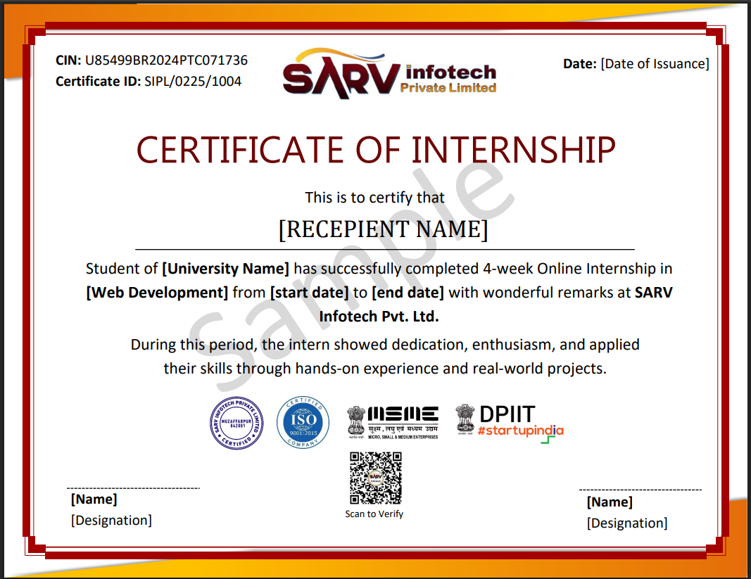 Certificate of Internship Online
