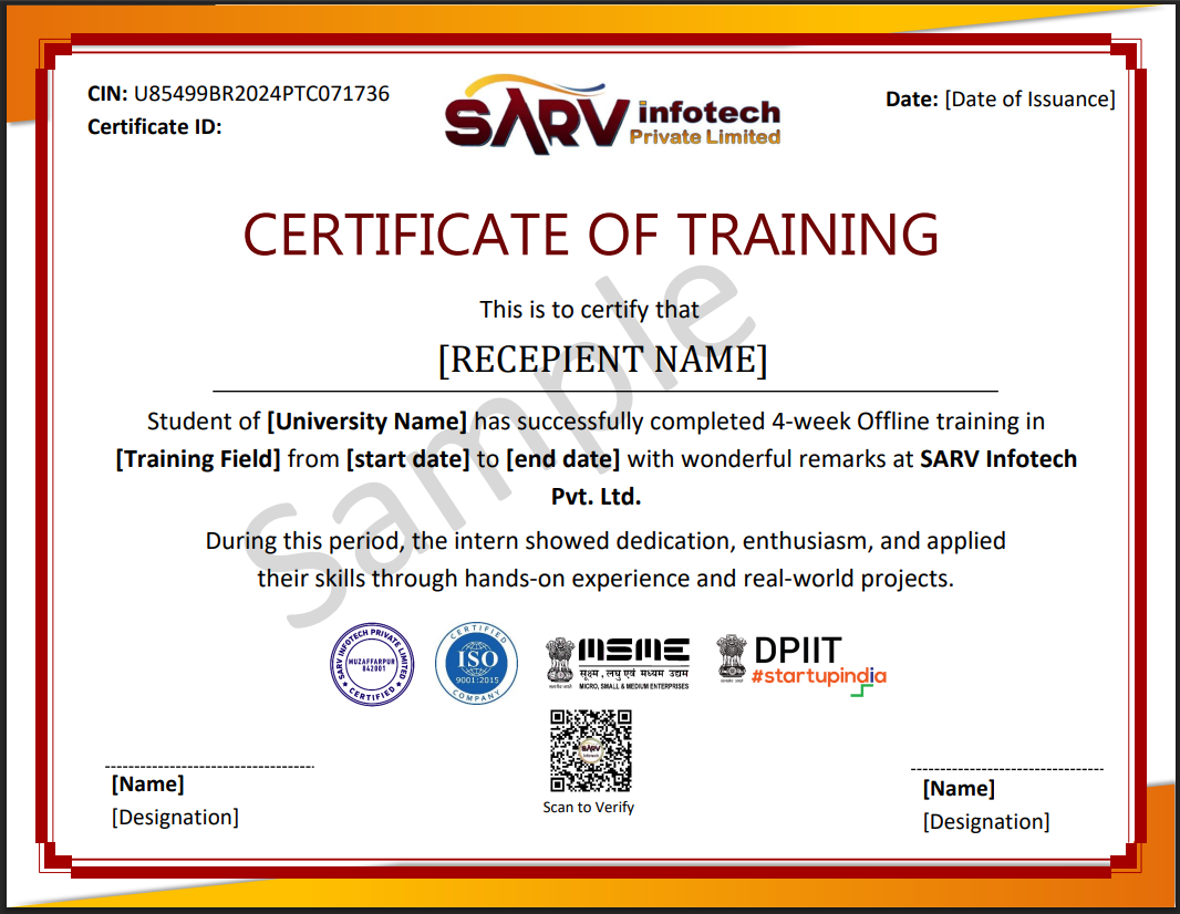 Certificate of Training Offline