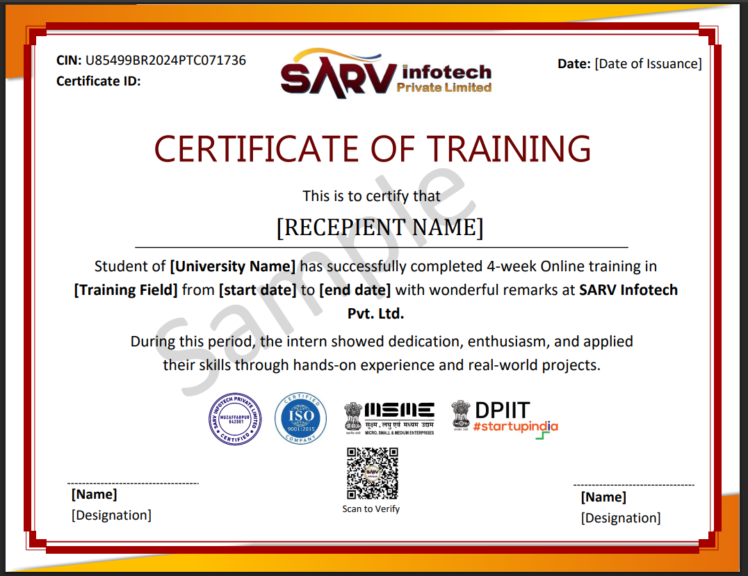 Certificate of Training Online