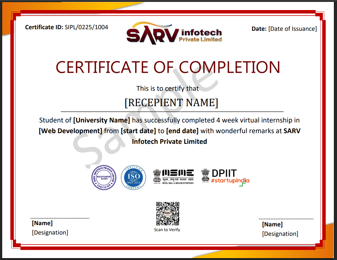 Certificate of Free Virtual Internship